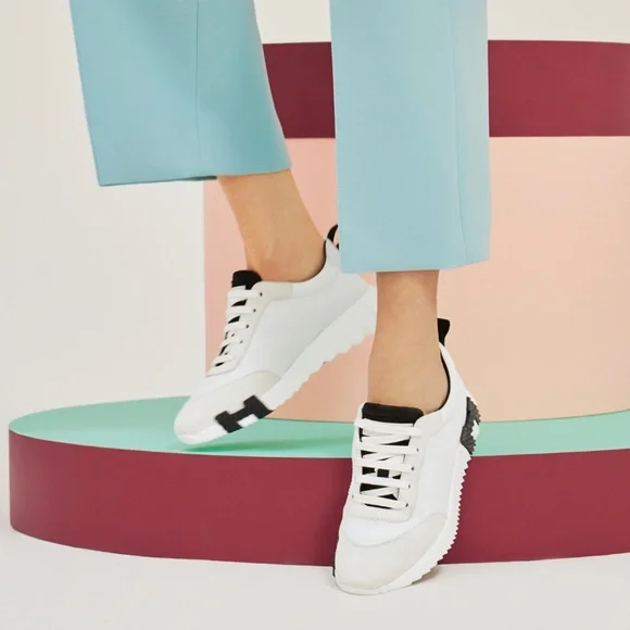 Hermes leather bouncing sneakers size 38.5 - Picture 4 of 12